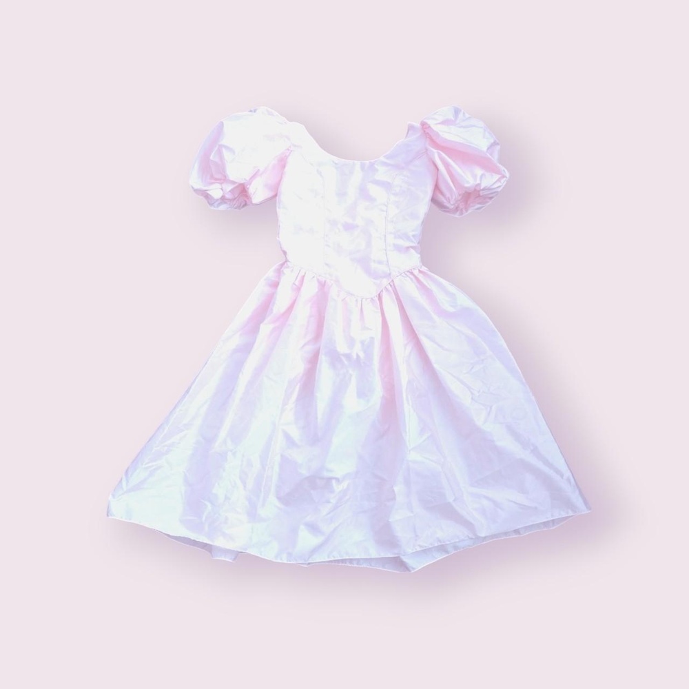 80s vintage puff sleeve romantic princess dress